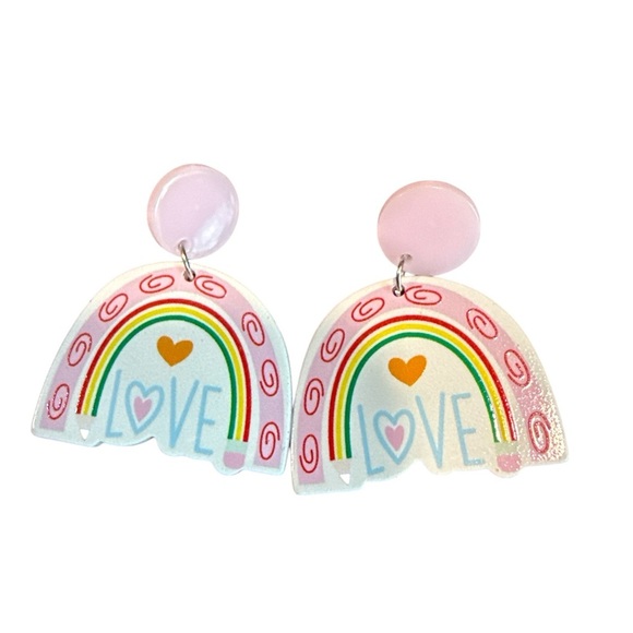 3/$20 Rainbow Love Earrings - Picture 1 of 7